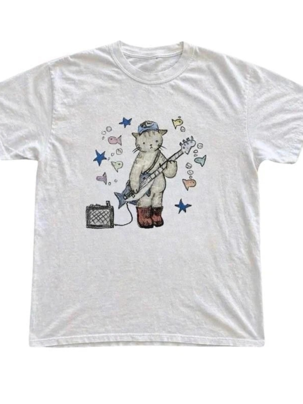 Rock Cat White T-Shirt